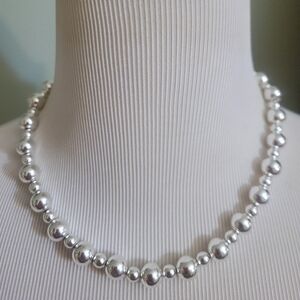 J. Crew Factory Silvertone Beaded Necklace